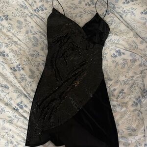 black velvet and sparkly dress
